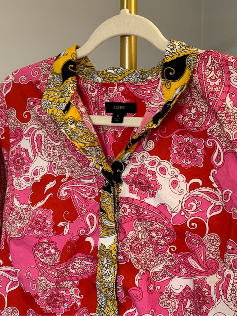 J. Crew Pink Red Paisley Button-Up - Picture 6 of 16
